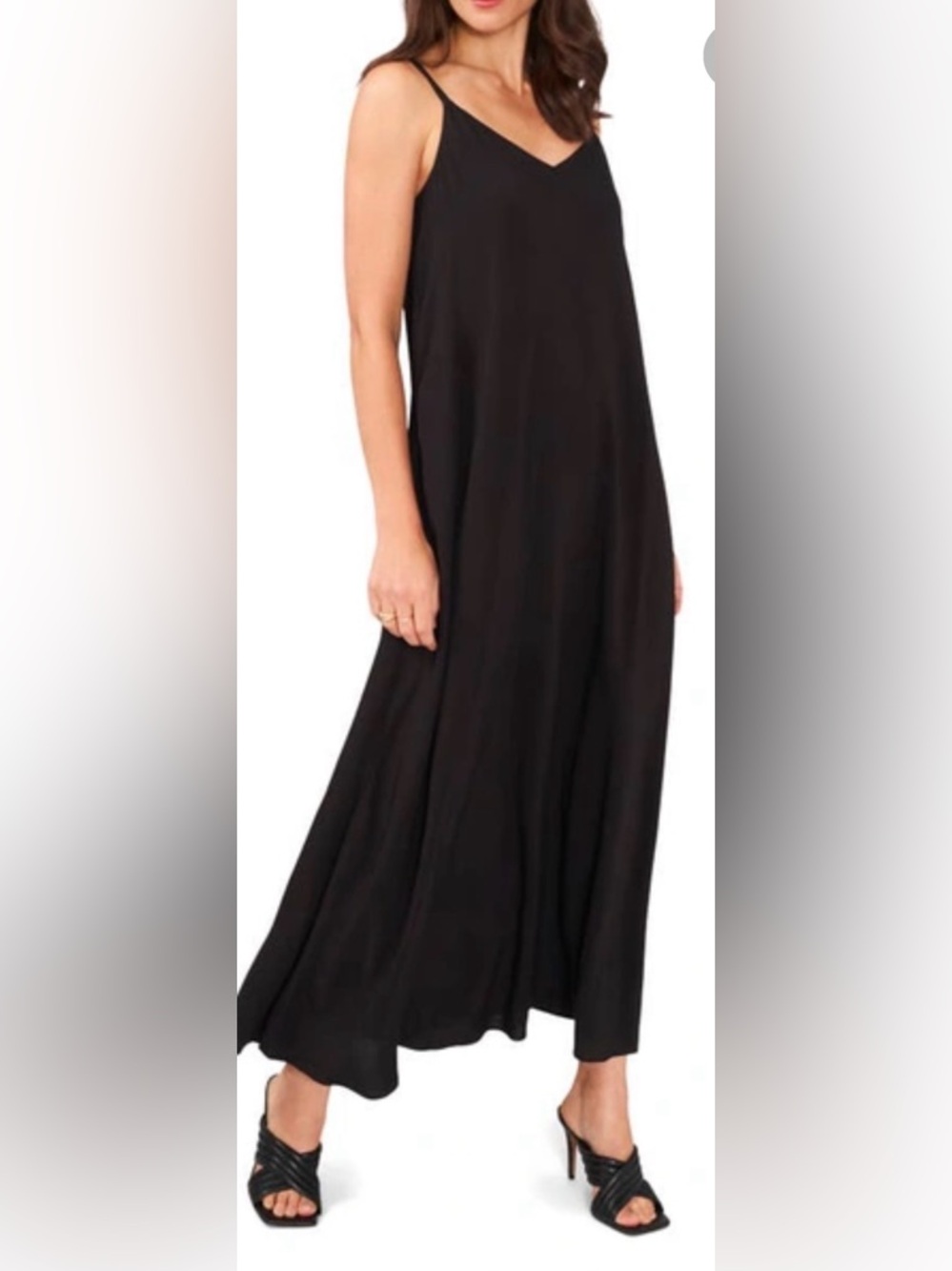 lovestitch Black Ribbed Maxi Slip Dress with Adjustable Straps